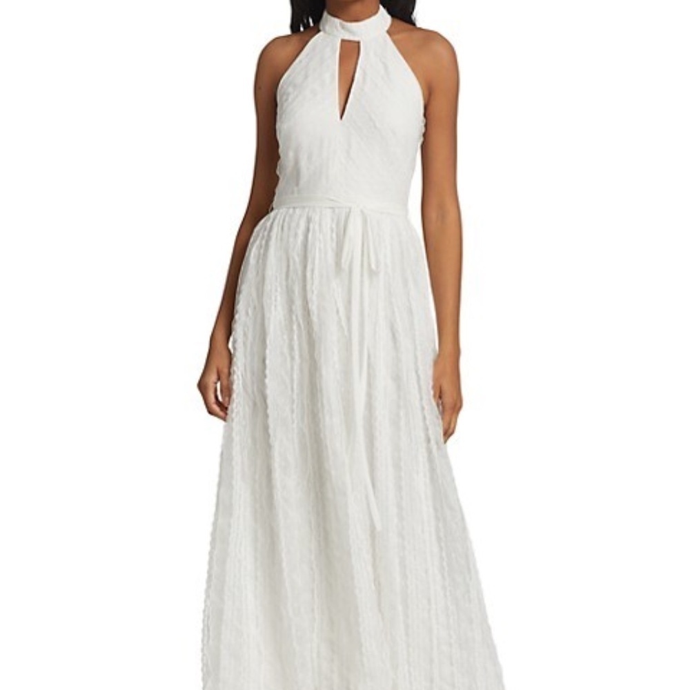 Nwt Ml Monique Lhuillier Keyhole Halter A-Line Gown Size 4